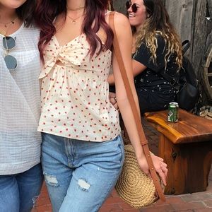 Madewell strawberry peplum top
